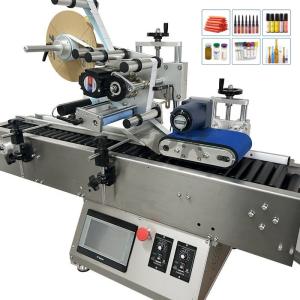 High speed destkop slim round bottle vial tube rolling labeling label applicator