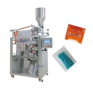 High speed granule sachet packaging machine with volumetric cup dispensing