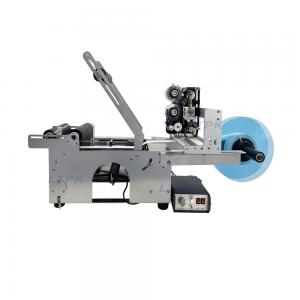 Low cost semi auto round bottle labeling machine in stainless steeln with date printer