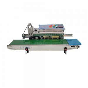 PM-1800S continous band sealer with inkjet date printing in stainless steel body