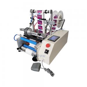 Semi auto pneumatc round bottle labeling machine for double sides stickers